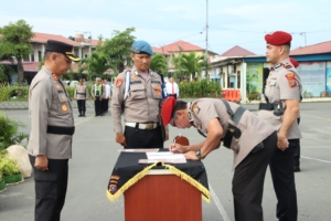 Upacara Serah Terima Jabatan Kasat Reskrim, Kasat Narkoba dan Kasat Lantas Polres Pelabuhan Belawan