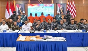 Satuan Pengamanan TNI AL pelabuhan Tanjung Priok Bersama Polisi Pelabuhan Berasil Menangkap Empat Orang Membawa Narkoba Sebanyak 10,344 Kg 