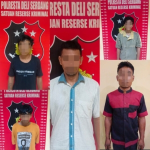 Tim Opsnal Sat Reskrim Polresta Deli Serdang Berhasil Amankan Lima Pelaku Pencurian dengan Pemberatan