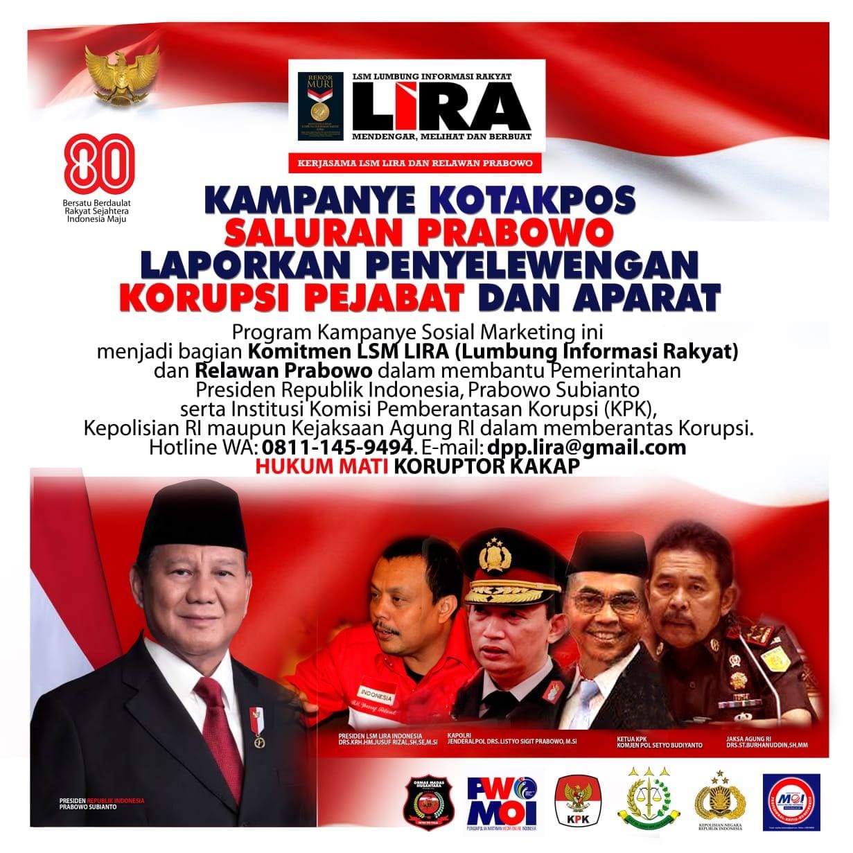 EMPAT ORMAS TABUH DAN LUNCURKAN “GONG RAKYAT MELAWAN KORUPSI” DI HARI SUMPAH PEMUDA 2025.