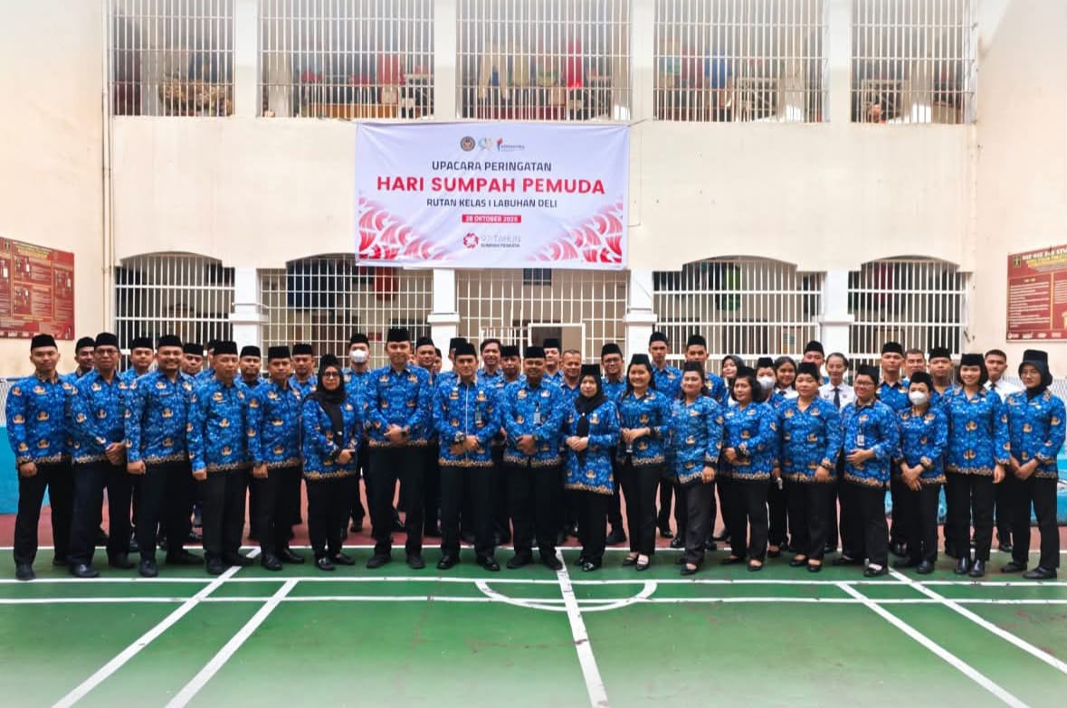 Semangat Pemuda Pemudi di Balik Tembok Pemasyarakatan: Rutan Labuhan Deli Gelar Upacara Hari Sumpah Pemuda ke-97 Tahun 2025