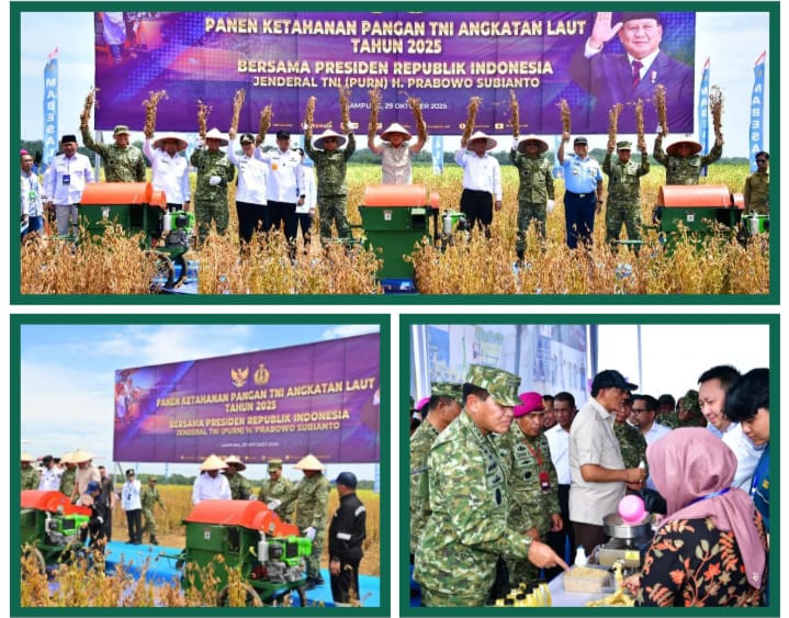 Mentri Pertahanan Menghadiri Kegiatan Panen Ketahanan Pangan