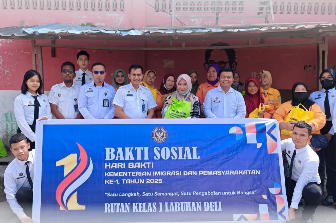 Rutan Labuhan Deli Gelar Bakti Sosial, Wujud Kepedulian di Hari Bakti Kementerian Imigrasi dan Pemasyarakatan ke-1