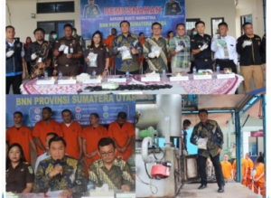 BNNP Sumatera Utara Laksanakan Press Release dan Pemusnahan Barang Bukti Narkotika