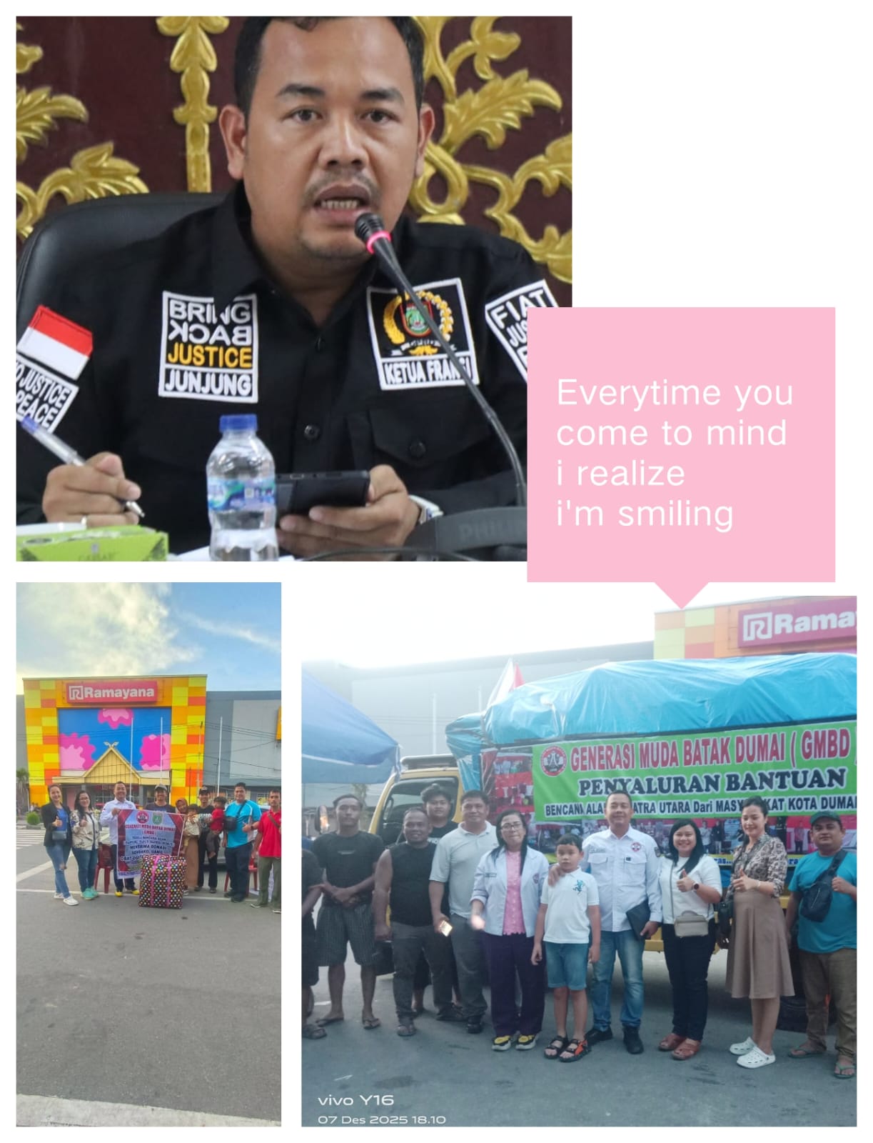 Junjung Mangatas Simorangkir Anggota DPRD Kota Dumai Berikan Bantuan untuk Korban Bencana Banjir di Tapanuli Raya, SUMUT. 