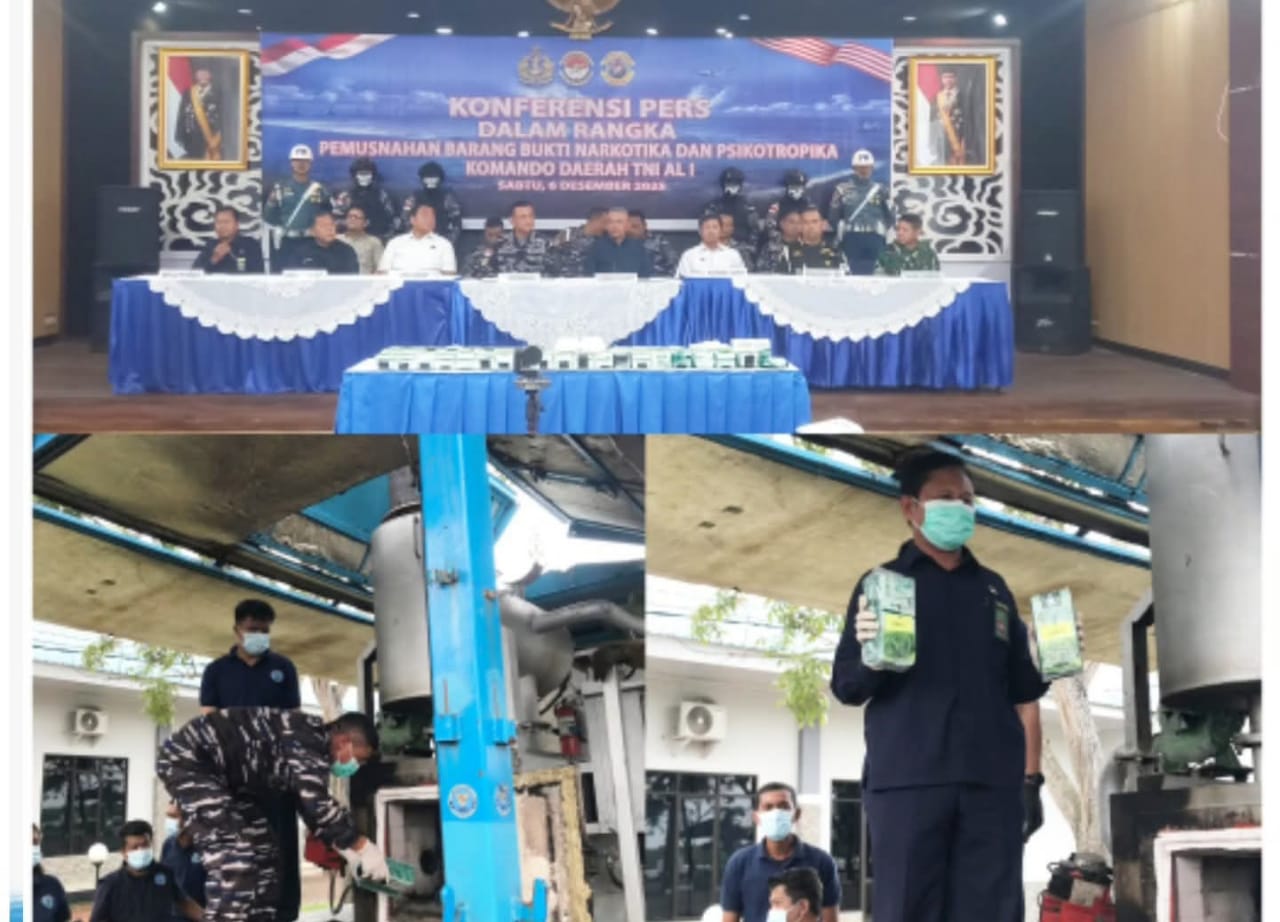 Kepala BNNP Sumut Hadiri Press Release Pemusnahan Barang Bukti Narkotika dan Psikotropika Di Kodaeral I Belawan