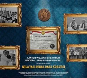 Kantor Wilayah Direktorat Jenderal Pemasyarakatan Bali berhasil meraih predikat Wilayah Bebas Dari Korupsi