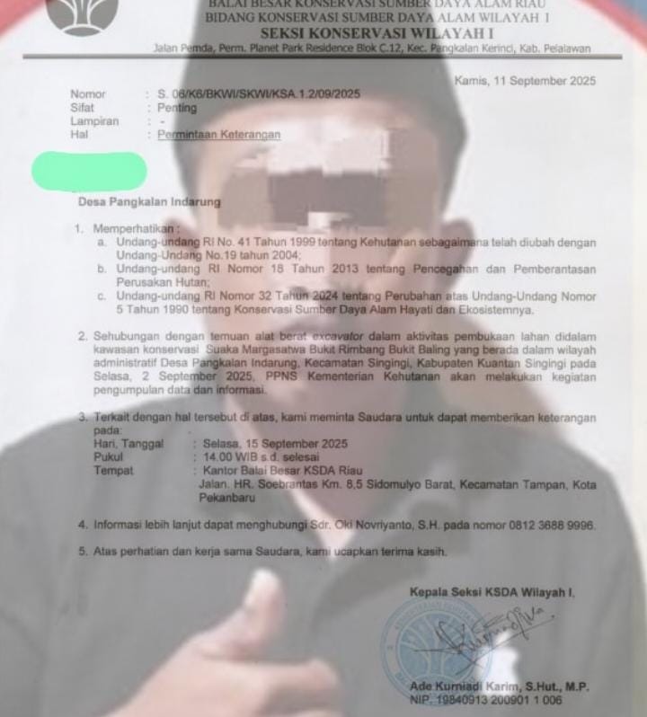 Tangkap Pelakunya Kapolda Riau, Diduga Kelompok Mafia Perusak Kawasan Hutan Beraksi Kembali di Desa Pangkalan Indarung
