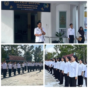 Menjaga  Semangat Kerja Seluruh Pegawai Bapas Menjelang Akhir Tahun Melaksanakan Apel Pagi Di Halaman Kantor 