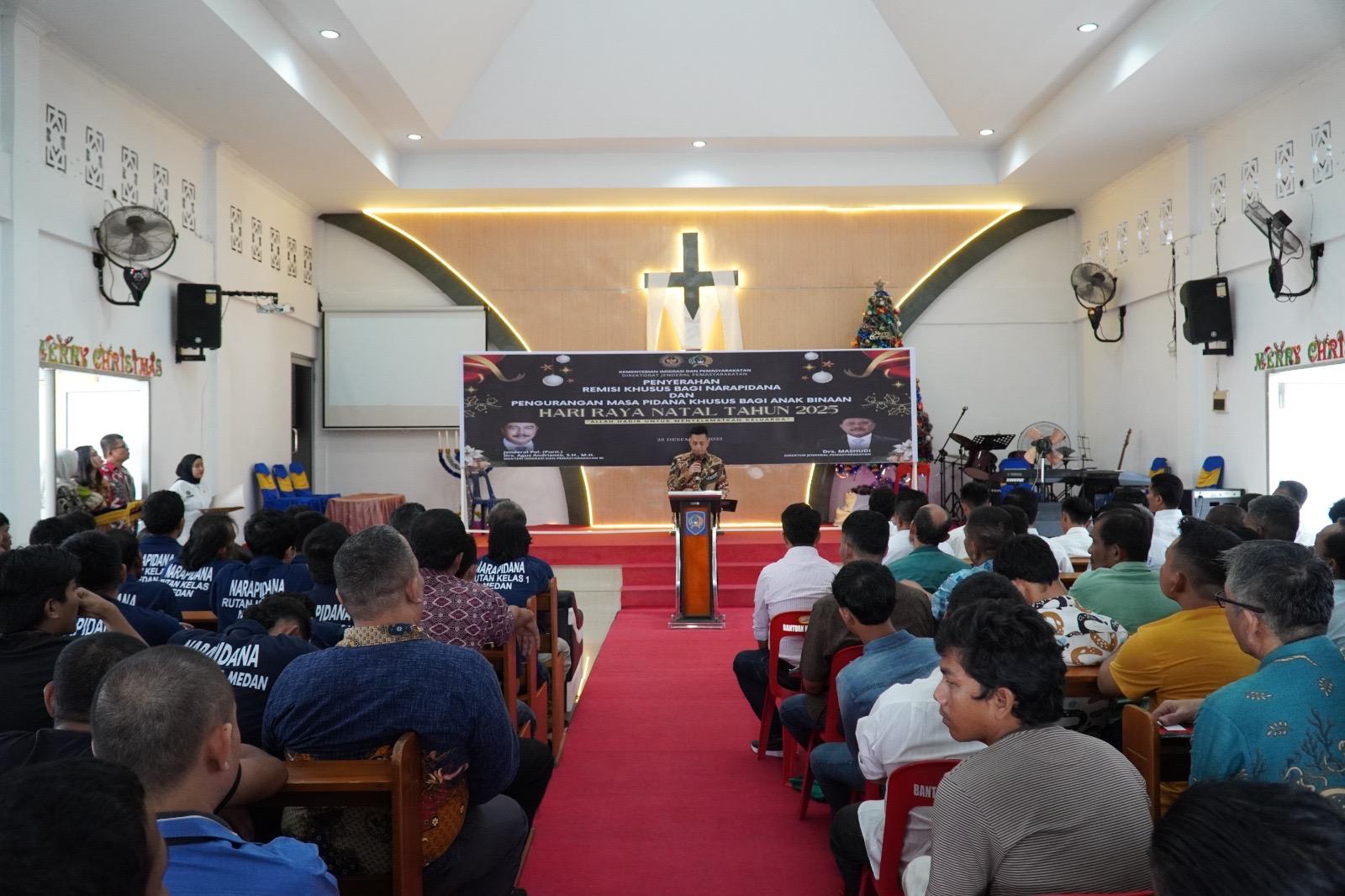 Rutan Kelas I Medan Serahkan Remisi Khusus Natal 2025 kepada 215 Warga Binaan