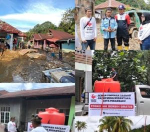 Gajah Muda Nusantara Pekanbaru Salurkan Bantuan Logistik dan Bangun Posko Air Bersih Gratis di Batu Busuk Padang