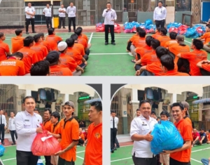 Rutan Kelas I Labuhan Deli kegiatan Pembagian Alat Mandi Dan pelengkapan Pembersih Pakaian Kepada Seluruh Warga Binaan 