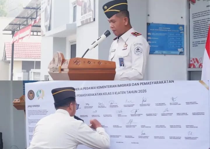 Perkuat Komitmen Bersama, Bapas Klaten Teken Deklarasi Janji Kinerja 2026