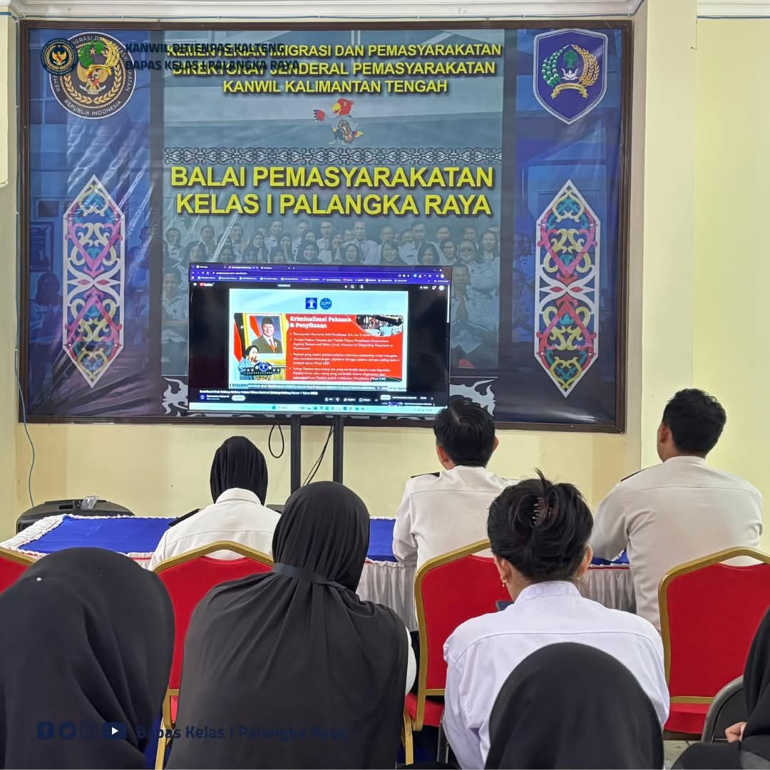 Bapas Palangka Raya ikuti Sosialisasi KUHP Nasional Undang Undang Hukum Pidana No 1 Tahun 2023 Secara Virtual
