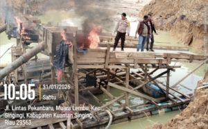 PETI di Kelurahan Muara Lembu Dibabat, Kapolsek Singingi: Kami Akan Tindak Tegas