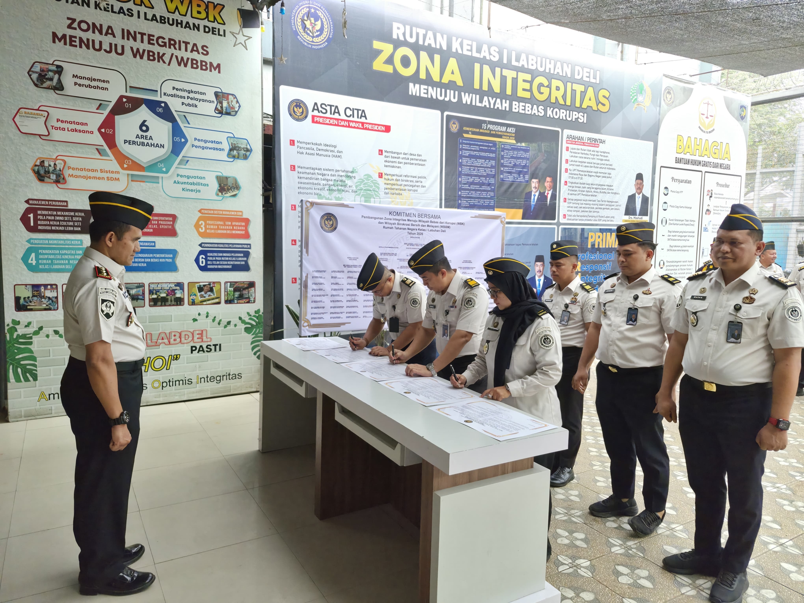 Rutan Kelas I Labuban Deli Gelar Apel Dan Penandatangan Komitmen Zona Integritas Menuju WBK-WBBM 2026
