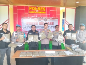 Barang Haram dari Sumatera Utara, Polres Kuansing Berhasil Penangkapan, Pengembangan dan Pengukapan Jaringan Nasional Narkotika