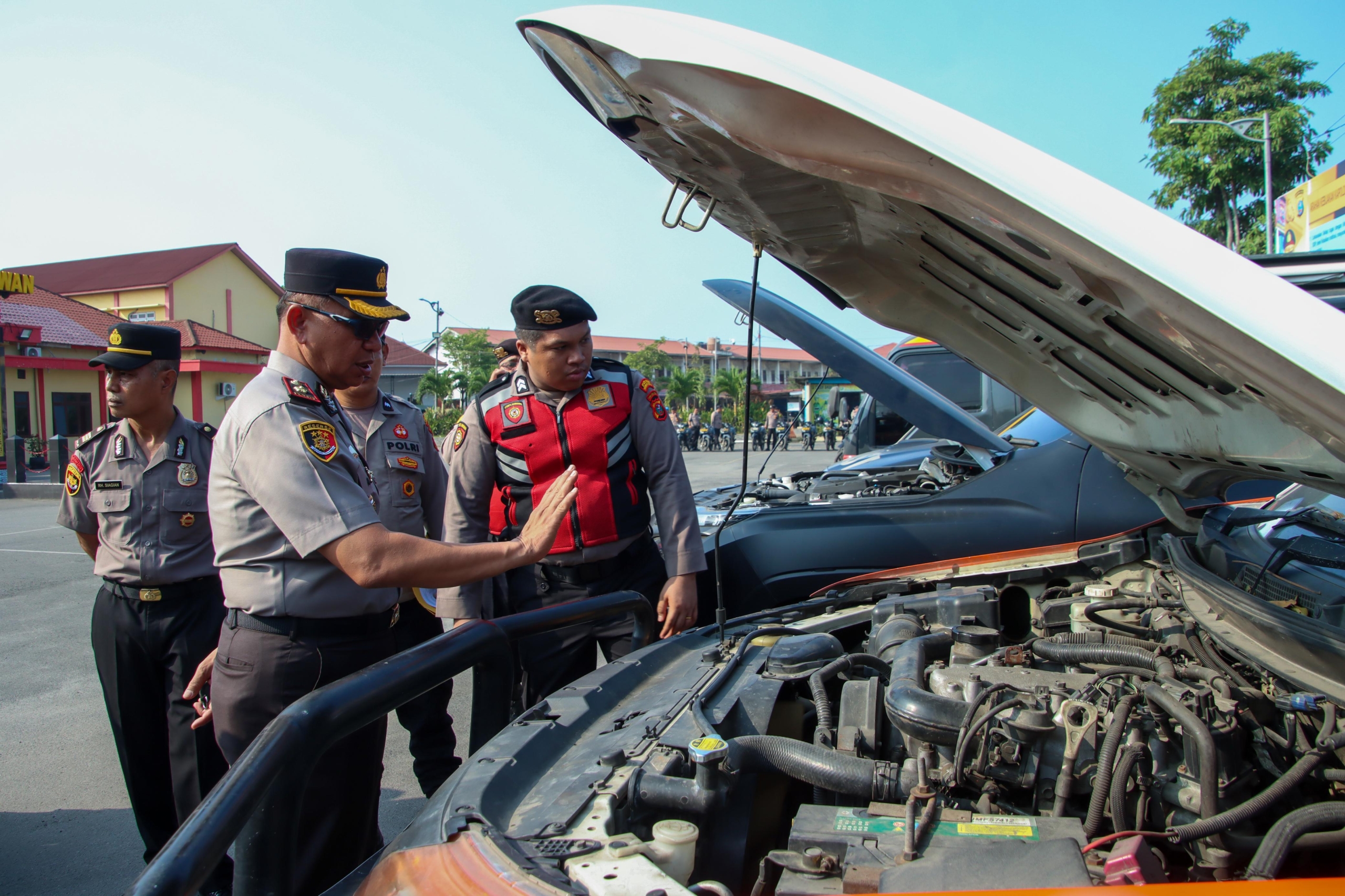 Polres Pelabuhan Belawan Laksanakan Pemeriksaan Ranmor Dinas Jelang Ramadhan 1447 H