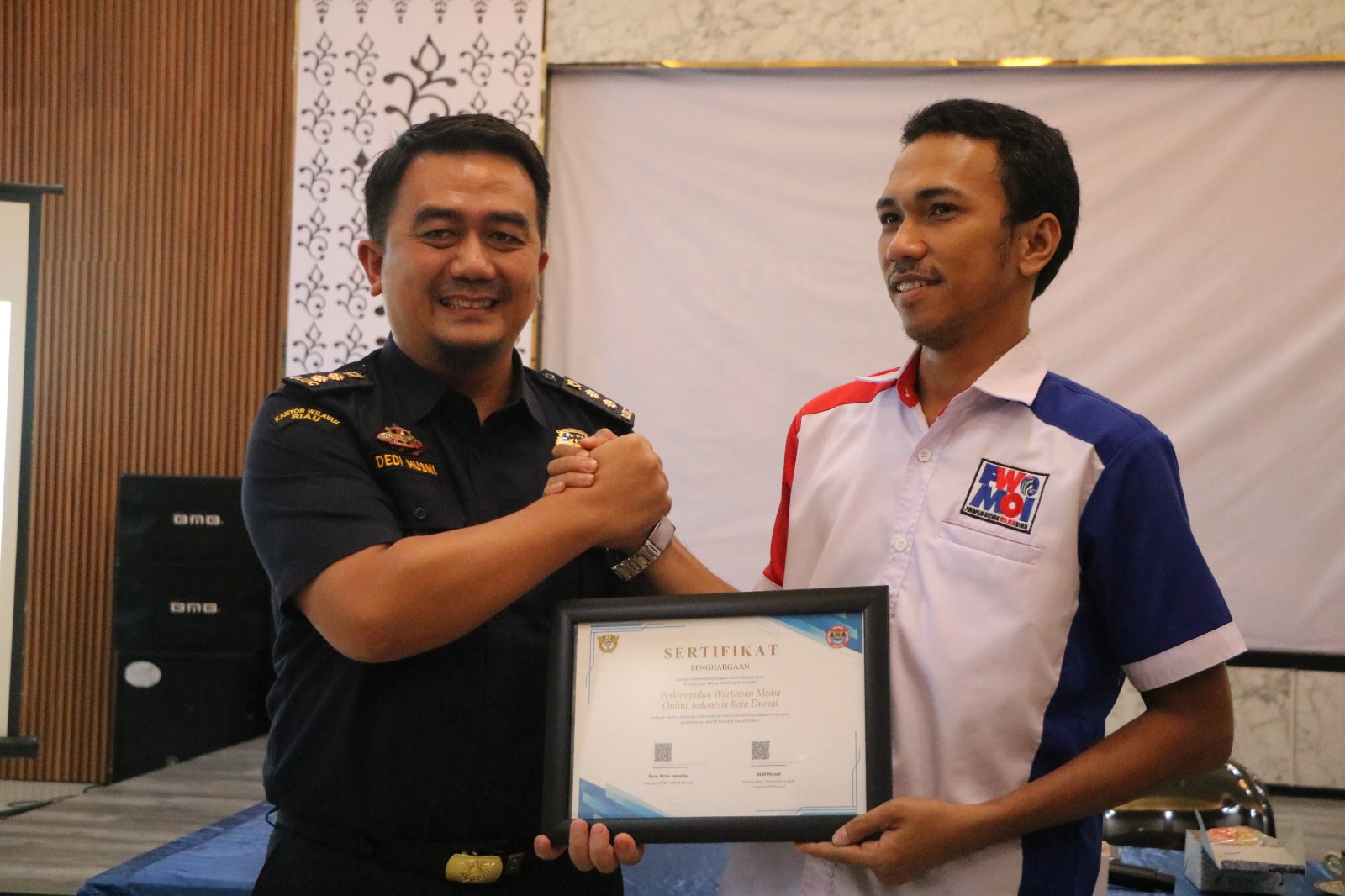 Kemitraan Strategis: PWMOI Dumai Raih Penghargaan dari Bea Cukai, Sinergi Media dan Pemerintah