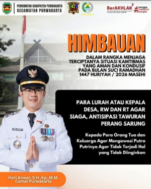 Heri Anwar, S,.H,. K. p. M,. M,. Camat Purwakarta Beri Himbauan Warganya Saat Bulan Ramadhan