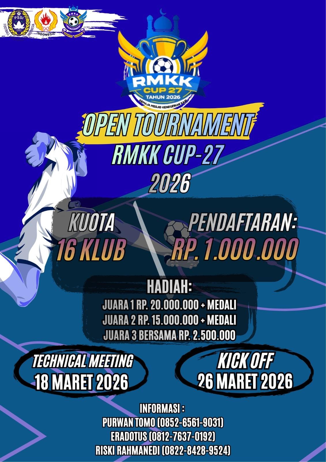 Pembukaan Bupati Kuansing: Open Turnamen RMKK CUP-27 Club Kuat Menanti, Keseruan Mantan Pemain Sriwijaya FC dan PSPS
