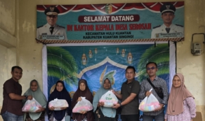 Wujud Kebaikan dan Kewajiban, PT TAL Kuansing Salurkan Bantuan Sembako Untuk 4 Desa.