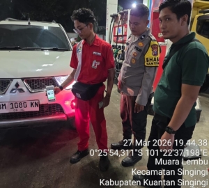 Kapolsek Singingi Lakukan Pengecekan SPBU Logas Hilir Terkait Pemberitaan Media Online