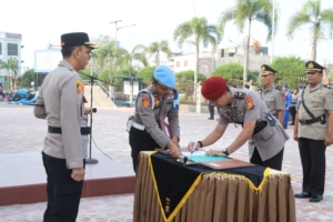 Kapolres Dumai Pimpin Serah Terima Sejumlah Jabatan Strategis di Lingkungan Polres Dumai.