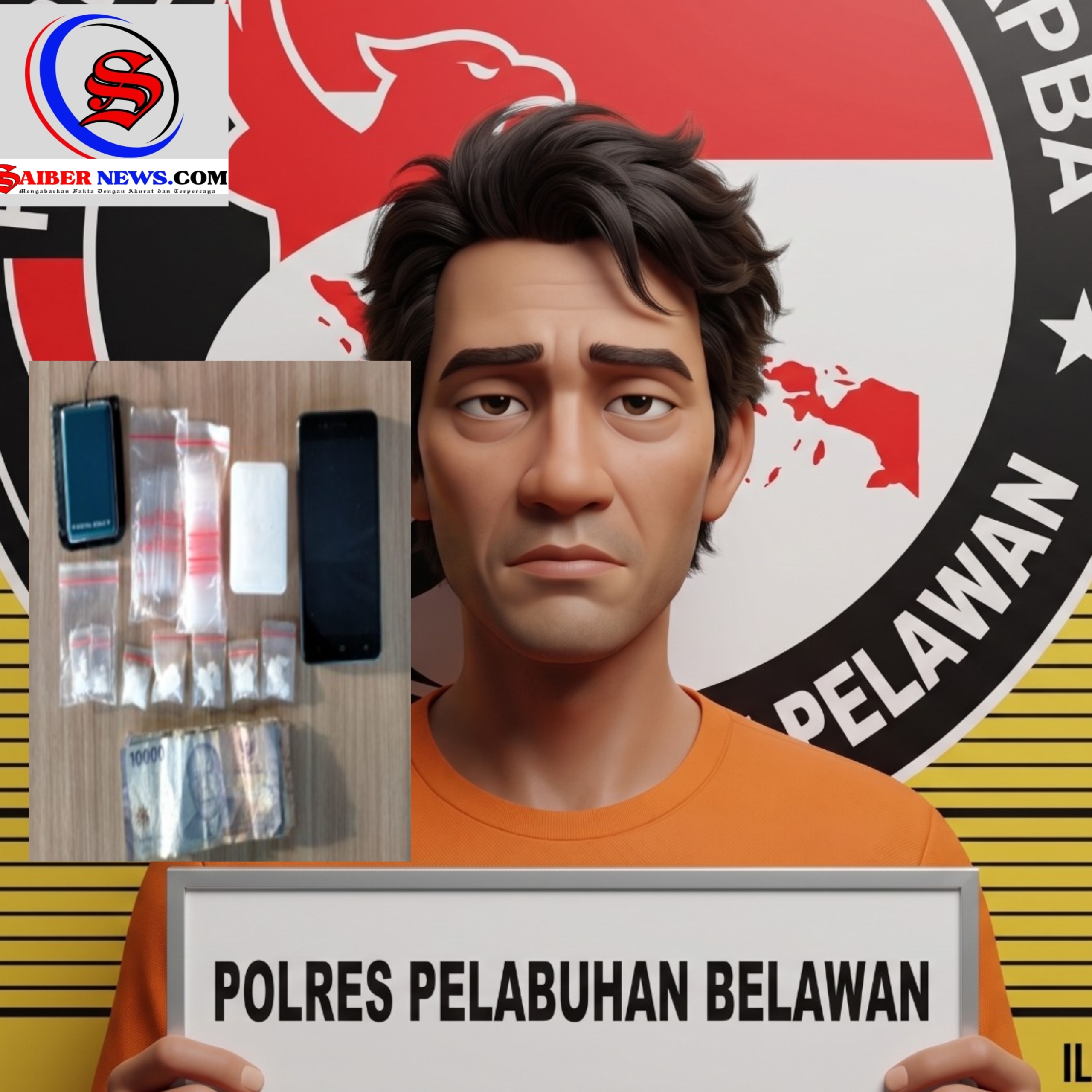 Sat Narkoba Polres Pelabuhan Belawan Tangkap Pengedar Sabu di Desa Manunggal