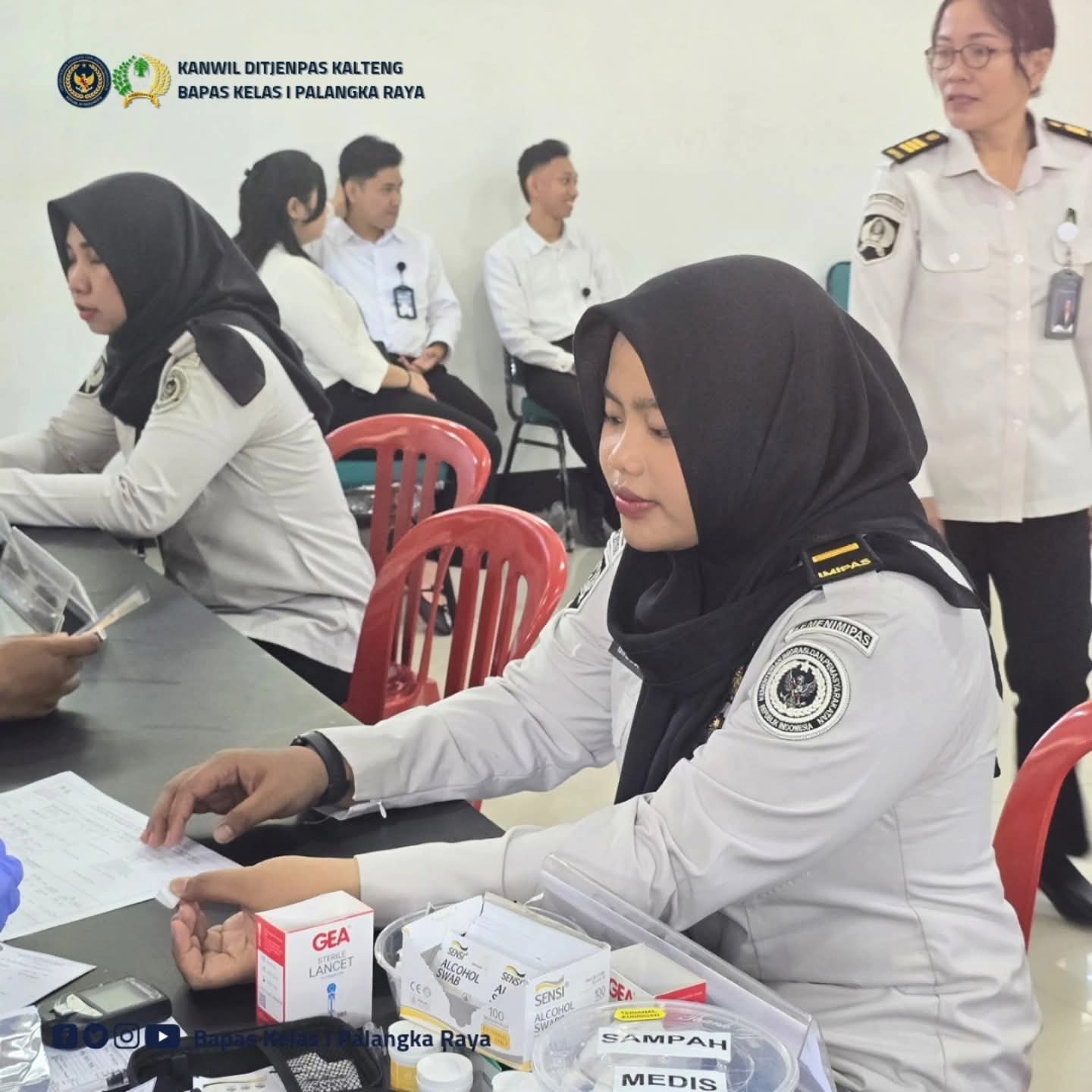 Bapas Palangka Raya Dalam Rangka Memperingati Hari Bakti Pemasyarakatan Ke – 62 Giat Donor Darah Pemeriksaan Kesehatan dan Pengobatan gratis 