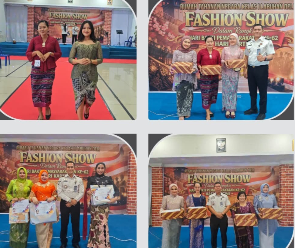 Memperingati Hari Bhakti Pemasyarakatan HBP Ke-62 Rutan kelas satu Labuhan Deli Menggelar Kegiatan Fashion Show