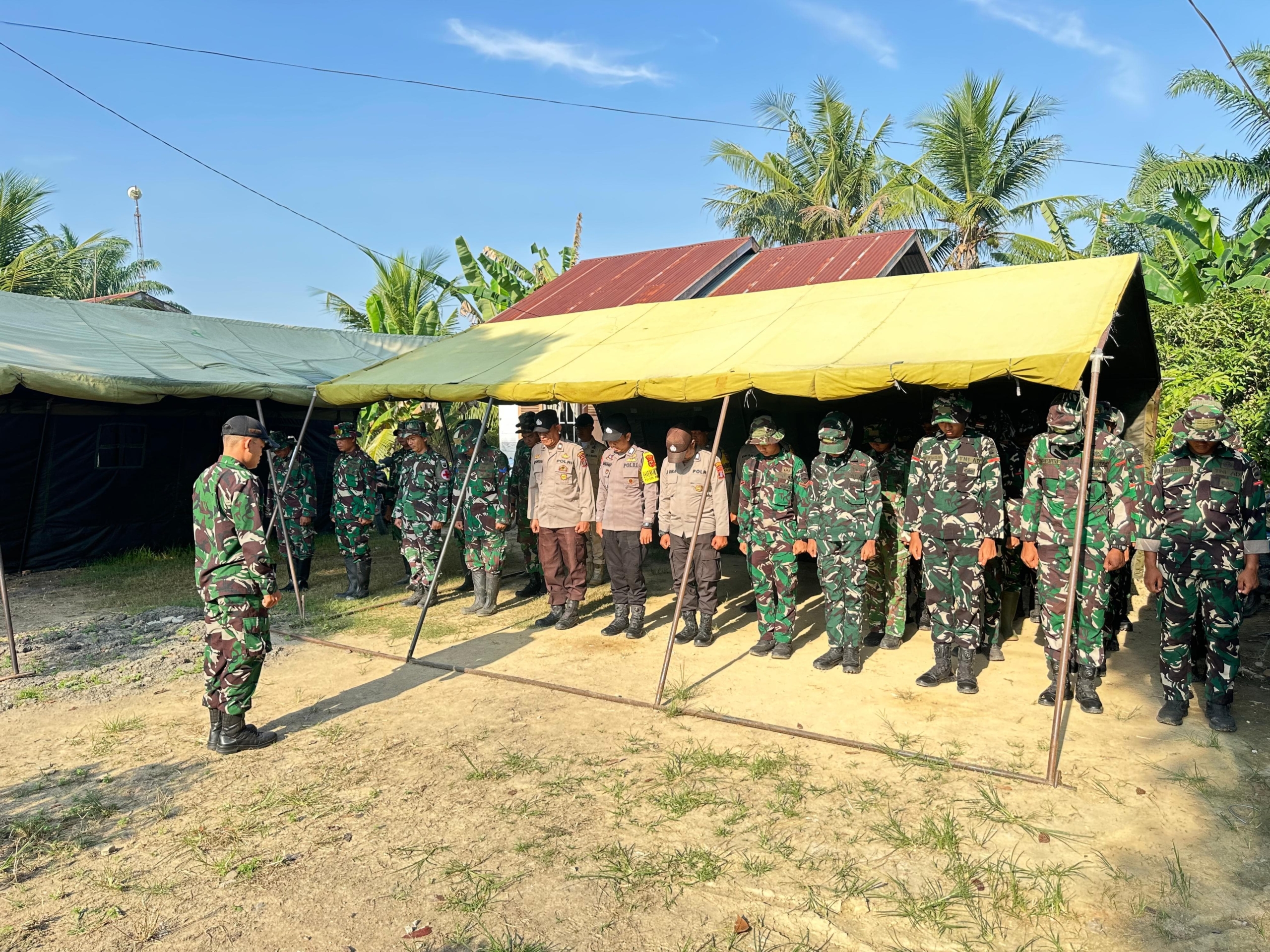 Apel Pagi Kordinasi Program TMMD 128 Langkat,Letda Inf Rezky : Tetap Jaga Kesehatan dan Utamakan Faktor Keselamatan Kerja