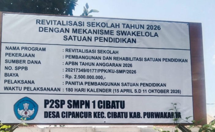 Pihak SMPN 1 Cibatu Klarifikasi Temuan Pekerja Yang Tidak Mengunakan K3