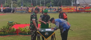 Penutupan TMMD 128 Langkat,Pangdam I/BB Bersama Forkopimda Disambut Tarian Melayu