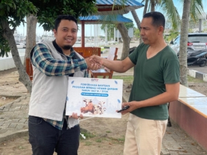 Kolaborasi BNCT dan Kodaeral I dalam Kegiatan Penyaluran Hewan Kurban di Belawan