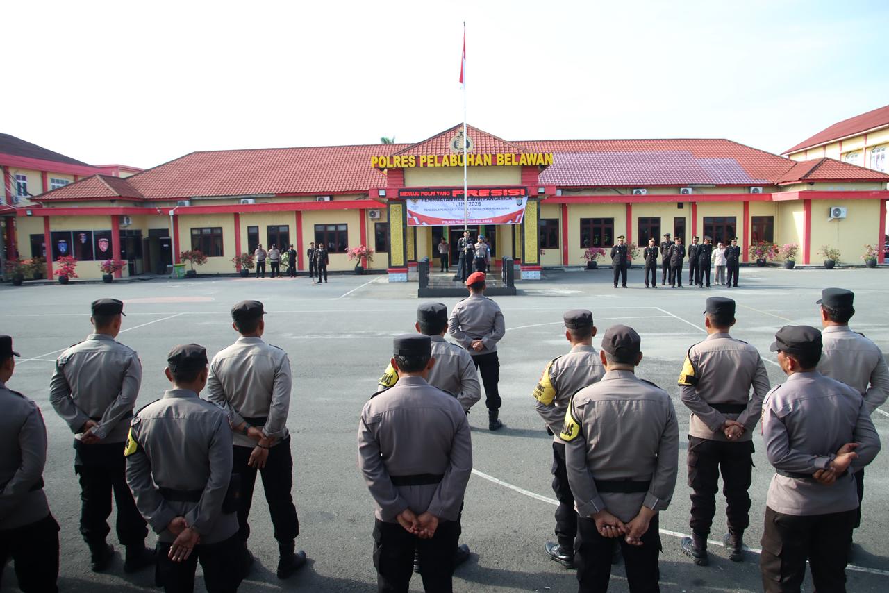 Polres Pelabuhan Belawan Laksanakan Upacara Peringatan Hari Lahir Pancasila Tahun 2026