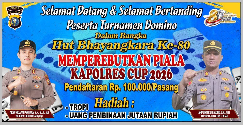 Turnamen Domino Kapolres Cup 2026 Digelar Malam Ini, Meriahkan HUT Bhayangkara Ke-80