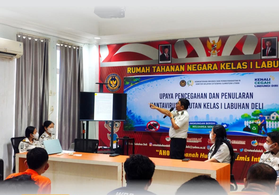 Rutan kelas I labuhan Deli melaksanakan Sosialisasi Upaya  Pencegahan tentang  penularan Hantavirus pada Seluruh warga binaan 