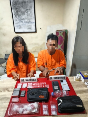 Polres Kampar Tangkap Sepasang Kekasih Pengedar Narkoba di Tapung