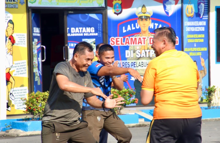 Polres Pelabuhan Belawan Gelar Olahraga Bersama Meriahkan HUT Bhayangkara ke-80 Tahun 2026