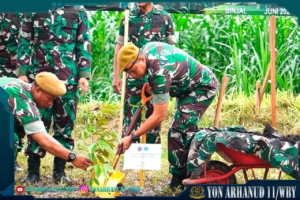 Generasi Hebat,Peduli Lingkungan, Yonarhanud 11/WBY Melaksanakan Penanaman Pohon bersama Lintas Generasi