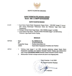 Plt Bupati Kuansing Tunjuk Muradi Jadi Plh Sekda, PWMOI dan LIRA Akan Selalu Lakukan Sosial Kontrol.