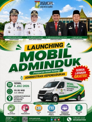 Disdukcapil Kampar Luncurkan Mobil Adminduk Keliling, Permudah Layanan Dokumen Kependudukan hingga ke Desa