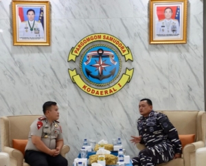 Kapolres Pelabuhan Belawan Silaturahmi ke Kodaeral I Belawan, Perkuat Sinergitas Antar Instansi