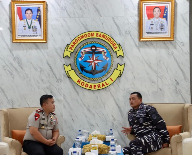 Kapolres Pelabuhan Belawan Silaturahmi ke Kodaeral I Belawan, Perkuat Sinergitas Antar Instansi
