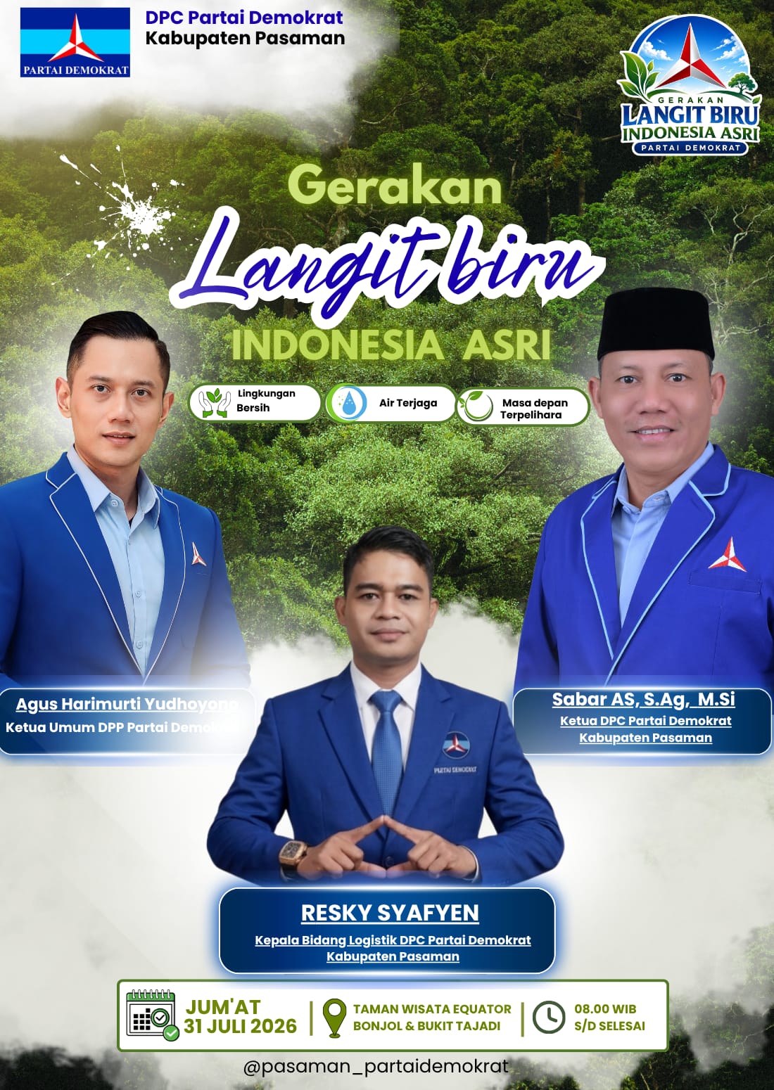 Resky Syafyen Apresiasi Kekompakan Kader Demokrat Pasaman pada Aksi Bakti Sosial HUT ke-25 Partai Demokrat
