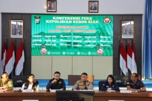 Konferensi Pers: Tim Kasat Reskrim Polres Siak Berhasil Ungkap Kasus Warga Tewas di RSUD Tengku Rafian 