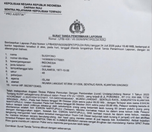 Kesabaran Habis..! Kelompok Tani 80 Sumber Berkah Laporkan Dugaan Pencurian Hasil Sawit ke Polda Riau