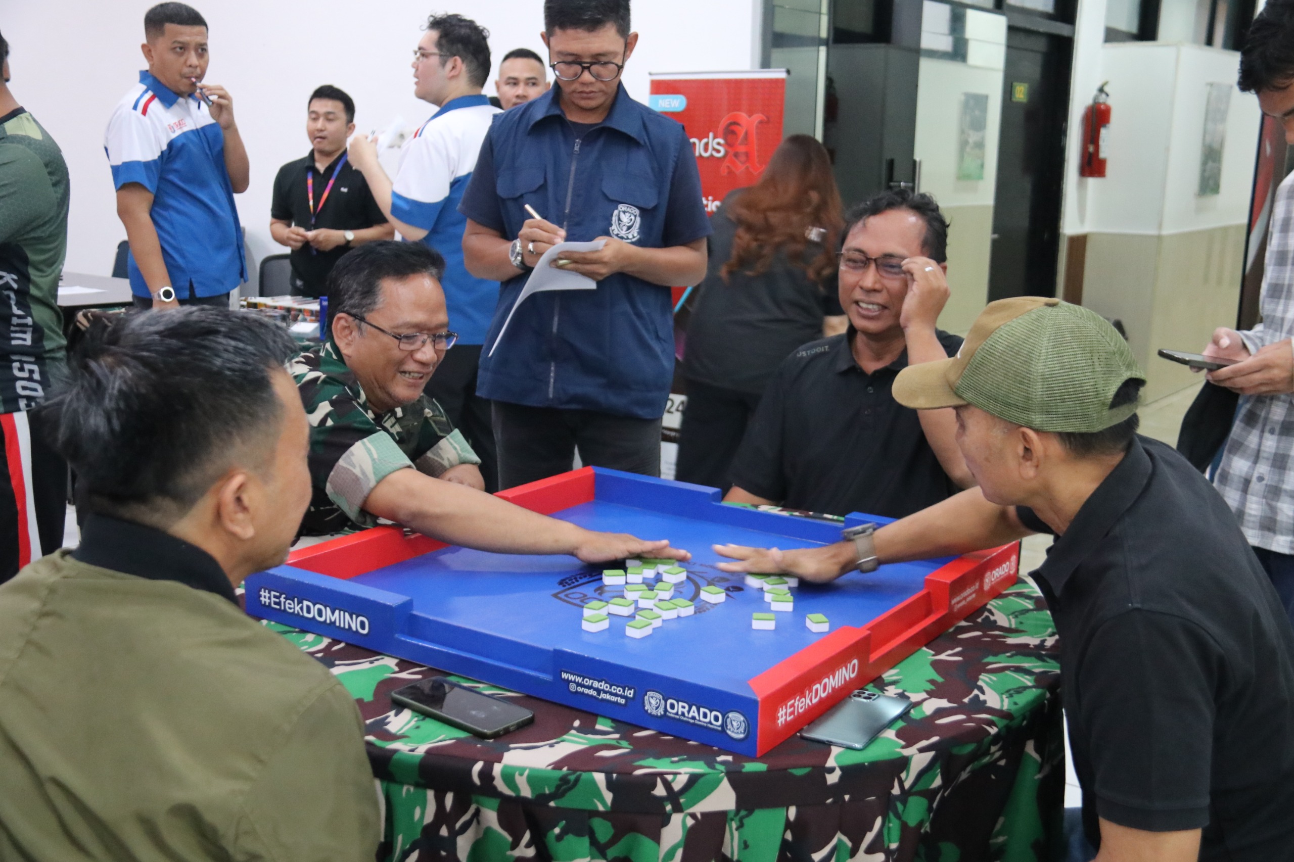Semarak HUT RI ke 81,Prajurit Kodim 0503/JB Gelar Pertandingan Tenis Meja dan Gaplek ,Tingkatkan Semangat Nasionalisme