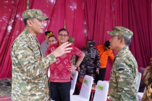 Pangdam I/BB, Danrem 023/KS Hadiri Launcing Jembatan Garuda dan Air Bersih Oleh Presiden RI Secara Virtual